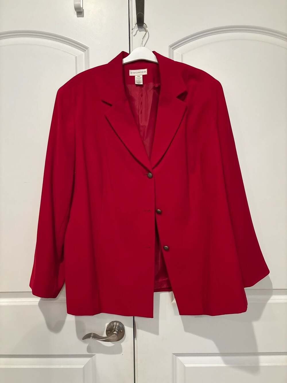 Evan Picone Red Polyester Button Blazer Jacket Size 24W